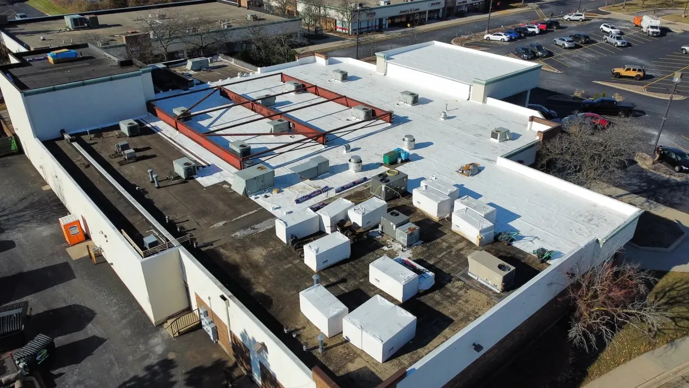 Commercial TPO roof installation near Evanston